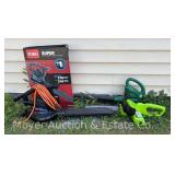 (2) Electric Leaf Blowers and Electric Chainsaw