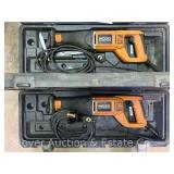 (2) Rigid Corded Reciprocating Saws with Plastic Cases