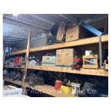 Contents of Garage Shelves, Hardware, Empty Tool Boxes, Garden Cart Tires, Hitches, Jack Stands, Etc.