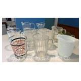 Group of Glass Drink Pitchers