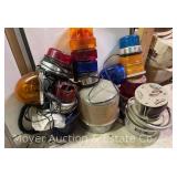 Group of Vintage Amber and Emergency Vehicle Lights