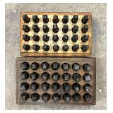 (2) Alphabet Punch Sets in Wood Boxes