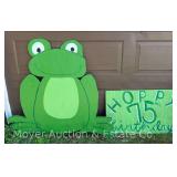 Plywood Frog Cutout and Birthday Sign, 20"-42"h