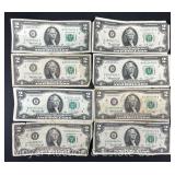 (8) $2 Bills