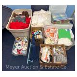 Group of Sewing Supplies, Fabric, Thread, Etc.