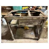 Metal Work Table Base, on Casters, 34"x22"x31"h