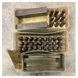 Group of Letter and Number Punches with Metal Plates
