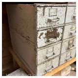 (4) 2 Drawer Metal Storage Cabinets, 11"x27"x12"h Each