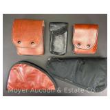 (2) Pistol Cases and (3) Leather Pouches