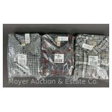 (3) New L.L. Bean Button Up Flannel Shirts, Size XXXL