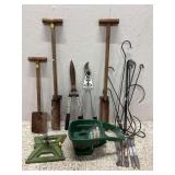 Group of Garden Tools, Hedge Trimmers, Loppers, Shovels, Spreader, Etc.