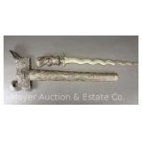 Unique Vet Bring Back Style Sword, Hand Carved Sheath and Handle, 19.5' Long