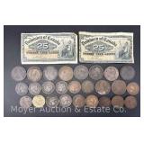 Group of Early Canadian Coins and Paper Money