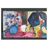 Abstract Painting on Canvas, Unframed, 24'x40'