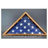 American Flag, in Wood Shadow Box, 24.5'w