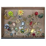 Group of Costume Jewelry Pins and Broaches