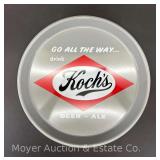 New/Old Stock Koch's Beer Tray, Made by Ohio Art, 13' Round