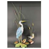 (2) Bovano of Cheshire Enamel Art Wall Hangings of Birds, 19'-36'h