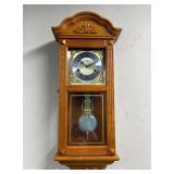 D&A Oak Wall Clock, with Pendulum and Key, 25.5'h