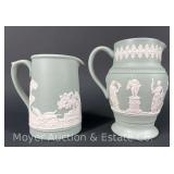 (2) Small Wedgwood Jasperware Pitchers, 4.5'-5'h