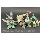(5) Lenox Birds, with Lenox Bird Salt and Pepper 2.5'-4.5'h