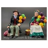 Royal Doulton 'The Balloon Man' and 'The Old Balloon Seller' Figures, 7”h