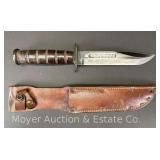 Camillus USN Mark 2 Fixed Blade Knife, with Sheath, 12' Long