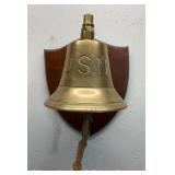 US Navy Brass Bell, on Wood Plaque, Bell is 8'h, Plaque is 12'h