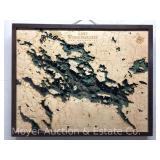 Lake Winnipesaukee New Hampshire Wood Topographical Lake Map, Framed, 25'x31'