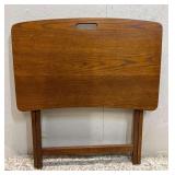 Oak Folding TV Table, 28'x17' Top