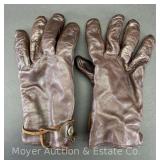 Orvis Mens Brown Leather Gloves