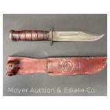 Ka-Bar USMC Fixed Blade Knife, with Sheath, 12' Long