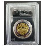 2015 Bradford Authenticated University of Alabama Silver Proof Coin, in Wood Box