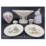 Lenox Centerpiece Bowl, Hummingbird Vase, Votive and Springtime Promenade Sculpture, Plates, Etc.