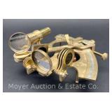 Decorative Brass Nautical Sextant, with Wood Box