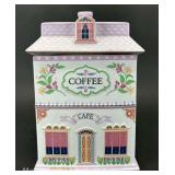 Lenox Village Coffee Canister, with Original Foam Packaging, 1990s, 8.5'h
