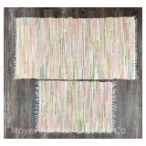 (2) Vintage Rag Rugs, 48”x25”, 30”x20”