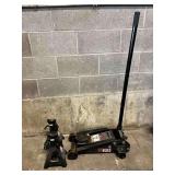 Craftsman 3Ton Floor Jack & Pair of Craftsman Jack Stands