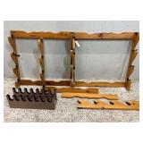 (3) Wood Wall Gun Racks, Some Need Repair/Put Together