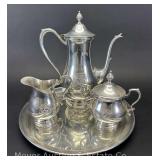 (4) Piece Salisbury Pewter Tea Set