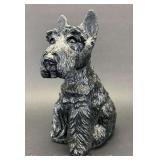 Black Cement Scotty Dog Statue, 11'h