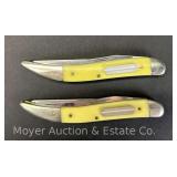 (2) Case XX Stainless Two Blade Fishing Knives, with Sharpening Stones