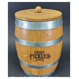Gene's Pickles Barrel, with Lid, 11'h