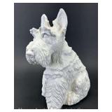 White Cement Scotty Dog Statue, 11'h