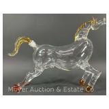 Art Glass Horse Decanter, 14'w