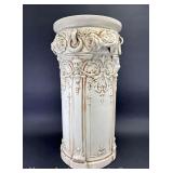 Antique Weller 'Ivory' Umbrella Stand, Unique Collum/Rose Pattern, 23'h x 11.5'w