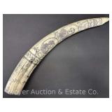 Reproduction Decorative Scrimshawed 'Tusk', 20' Long