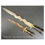 (2) Vet Bring Back Style Knives, One Marked Philippines, 14.5'-22' Long