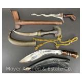 (3) Vet Bring Back Style Knives, 13-15' Long