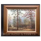 Ann Klaus Framed Oil on Board Landscape Painting, 21'x25'